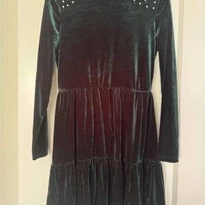 Elegant Green Velvet Dress